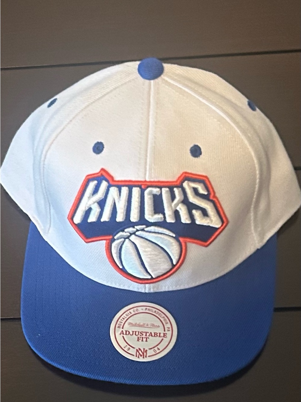 Mitchell & Ness White and Blue Kids Knicks Snapback Hat